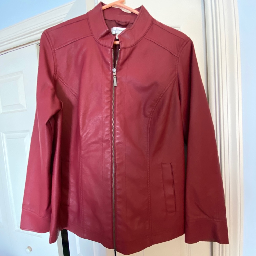 C&B Burgundy faux leather jacket
